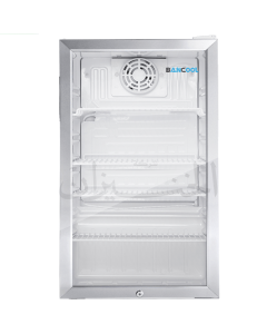 ثلاجة بانكول باب زجاج اطار استيل ابيض