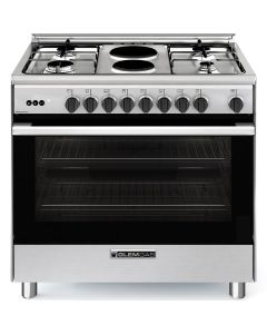 فرن جليم غاز غاز + كهرباء امان كامل 60×90 2 كهرباء 4 عيون غاز استيل