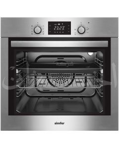 بلت ان سيمفر فرن كهرباء 60 سم سعة 64 لتر ، مروحة تبريد ، تسخين علوي وسفلي ، مقاوم للإحتراق ، 10 وظائف ، مروحة تيربو ، مفاتيح ستيل ضغط يد المنيوم ،