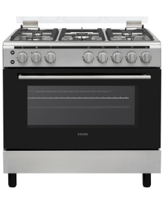 فرن فيستل غاز امان كامل 5 شعلات 60×90 شبك زهر 114 لتر مروحة توزيع حرارة الفرن استيل