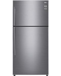 ثلاجة ال جي فريزر علوي 20.9 قدم 379 لتر سمارت انفيرتر فضي كفاءة ج