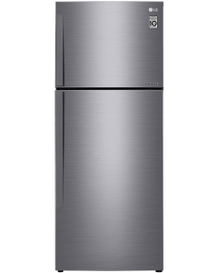 ثلاجة ال جي فريزر علوي 15.4 قدم 438 لتر مع ضاغط عكسي ذكي فضي كفاءة ج