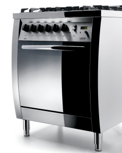 فرن لوفرا غاز امان كامل كورفا بي 60×90 مروحة توزيع الحرارة للفرن ، حامل من الزهر الثقيل باب مقوس ، ثلاث طبقات زجاج للفرن ، اشعال ذاتي استيل