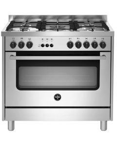 فرن لاجرمانيا غاز امان كامل 5 شعلات 60×90 برايما شبك ثقيل استيل