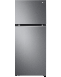 ثلاجة ال جي فريزر علوي تشخيص ذكي ، ضاغط عاكس 13.3 قدم 375 لتر فضي كفاءة ج