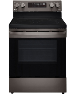 فرن ال جي كهرباء سراميك 5 شعلات 6.3 قدم شعلات مع مقلاة هوائية مدمجة استيل اسود